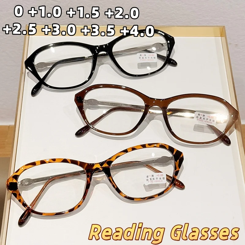 

New Fashionable Cat-Eye Anti-Blue Light Reading Glasses Retro Anti-Fatigue High Definition Comfort Presbyopia Glasses