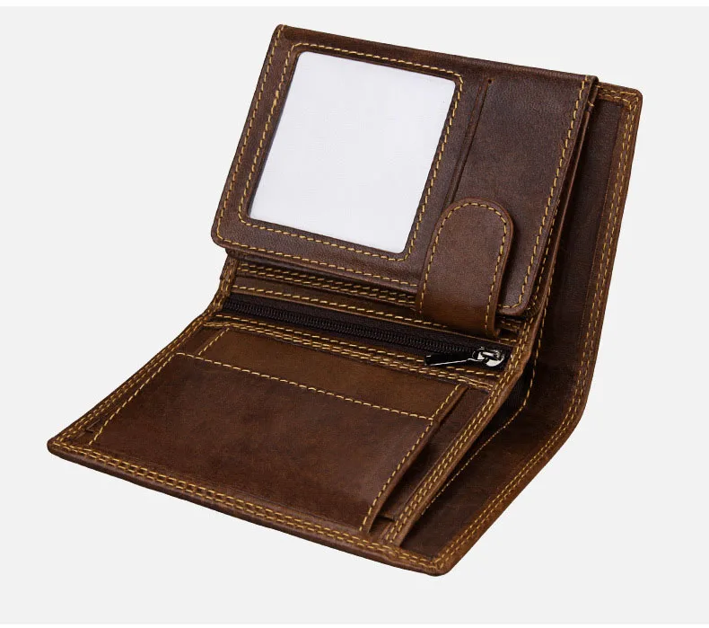 Name Angepasst Männer RFID Brieftaschen Hohe Qualität Echtes Leder Retro Männlichen Münzfach Karte Halter Geld Tasche Männer Geldbörsen Für Geschenk – Detail 17