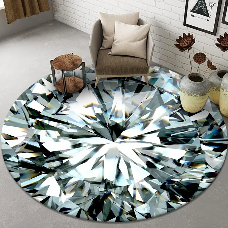 

Abstract Style Round Rug for Hanging Chair Coffee Table Non-Slip Circle Carpet Accent Mat for Living Room Bedside Floor Decor