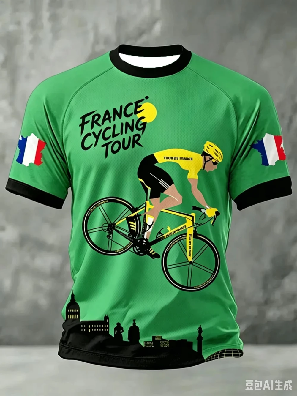 Men Women Road Cycling Rider Print Short Sleeve Crew Neck Casual Breathable Oversized Plus Size Retro Performance Jersey
