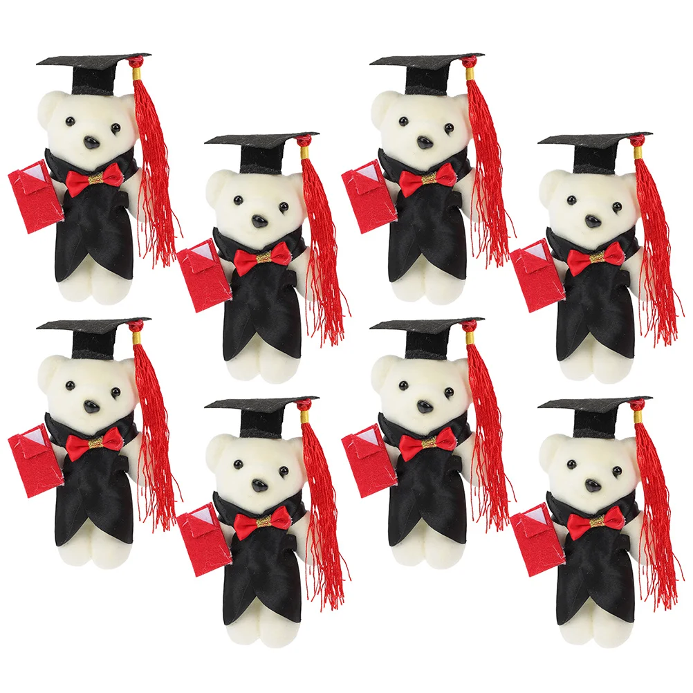 

8 Pcs Graduation Gift Stuffed Animals Plushy Bouquet DIY Ornaments Themed Bears Mini