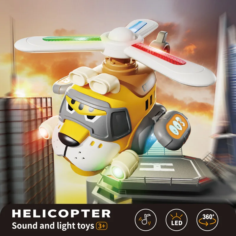 Electric Universal Tiger Helicpter Toy with Lights and Music Cartoon Rotating Plane Children Xmas Newyear Toy