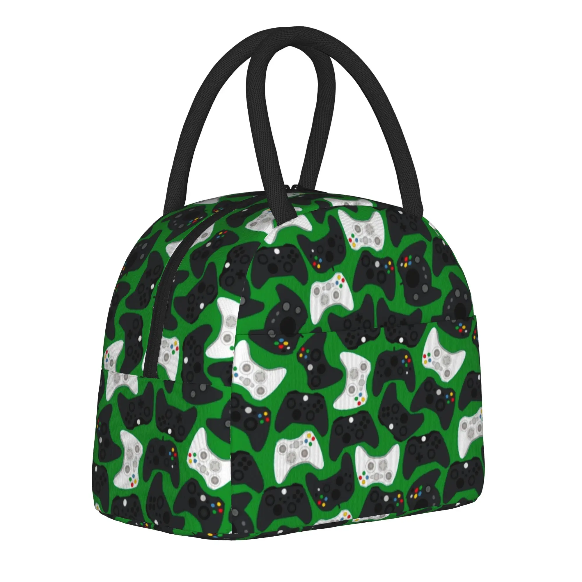 Game Controller Pattern  Insulated Lunch Bag Thermal Bag Meal Container Game High Capacity Lunch Box Tote Food Bag