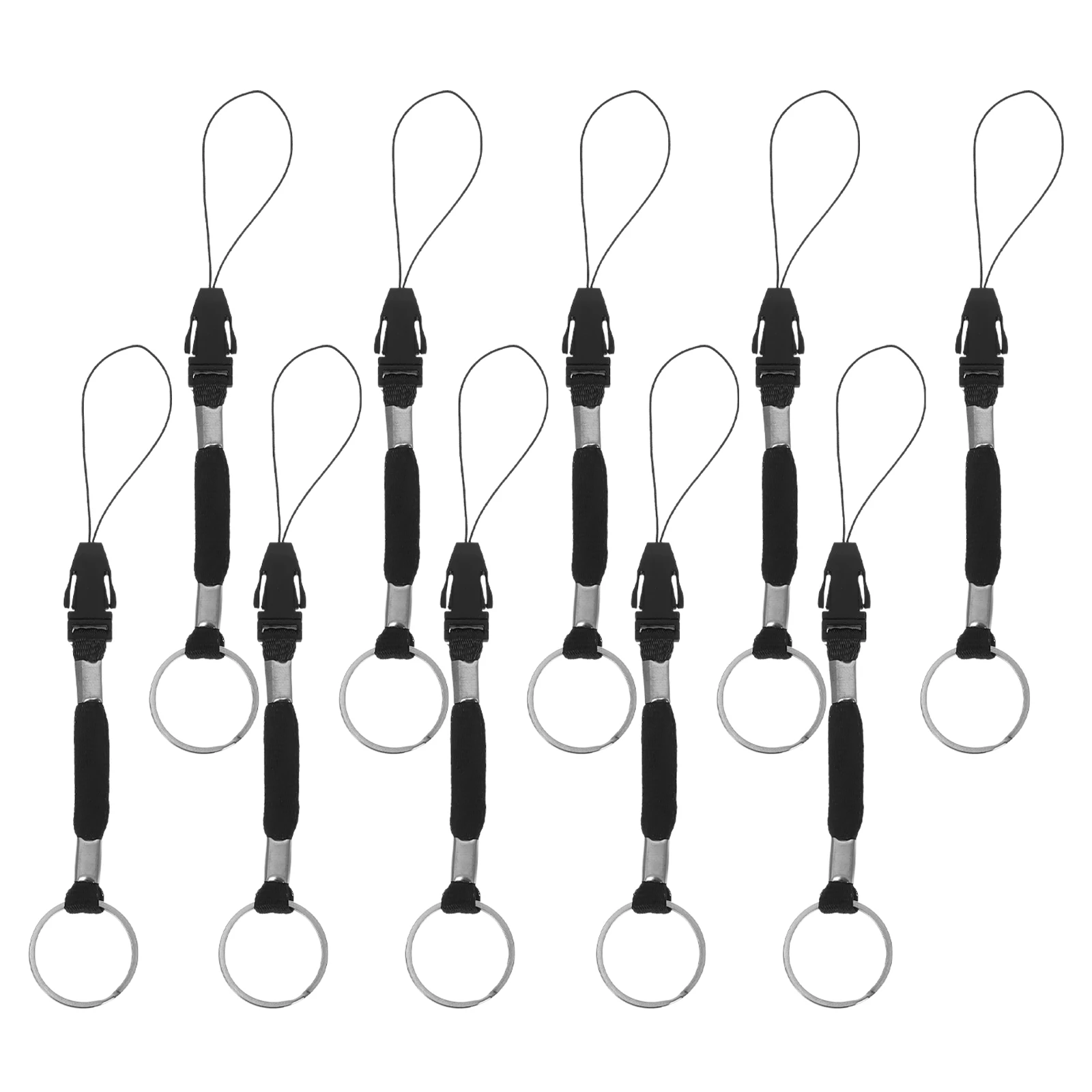 

10pcs Flashlight Tail Rope Detachable Lanyards Lightweight Nylon Phone Strap Black Mini Adhesive for Camera Cell Mobile USB MP3