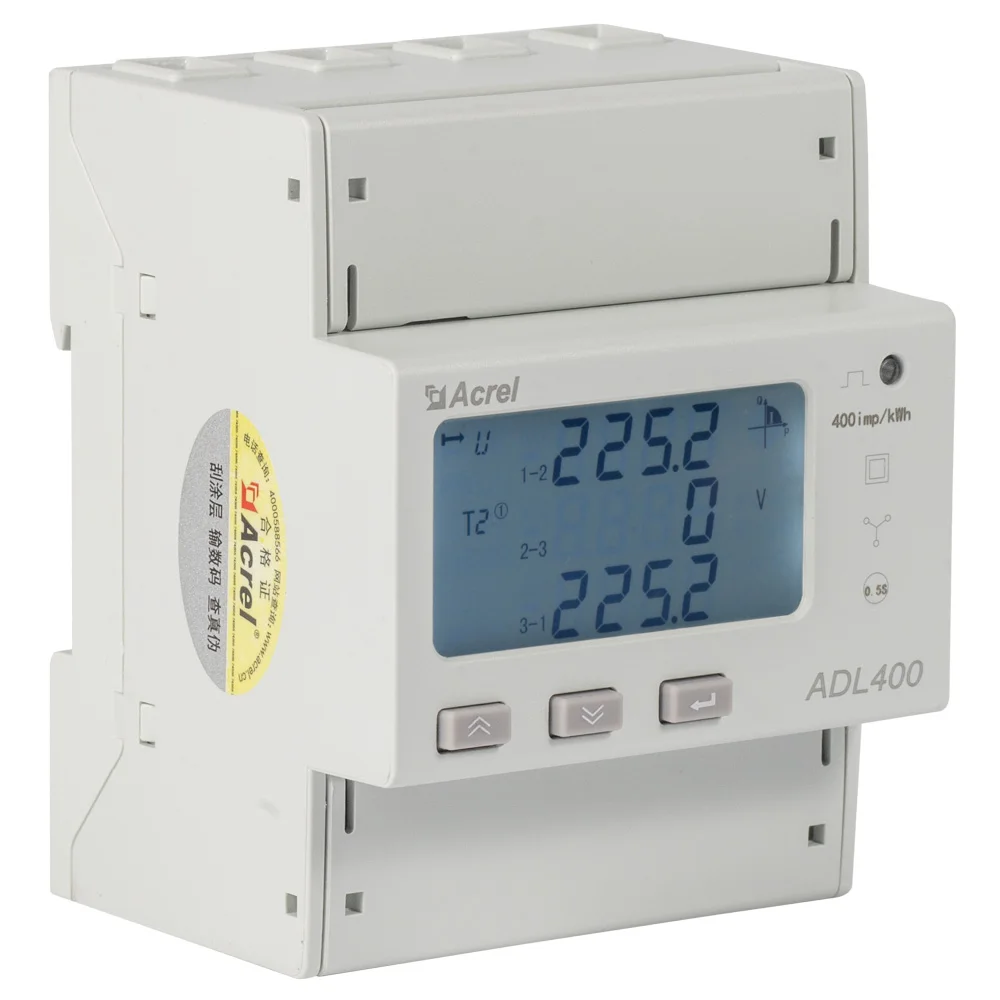 Acrel Adl400 Mid 3 Fase Meter Rs485 Modbus-Rtu 35Mm Din Rail Lcd-Scherm Met 4 Tarieven Optioneel Voor Ac Power Monitor