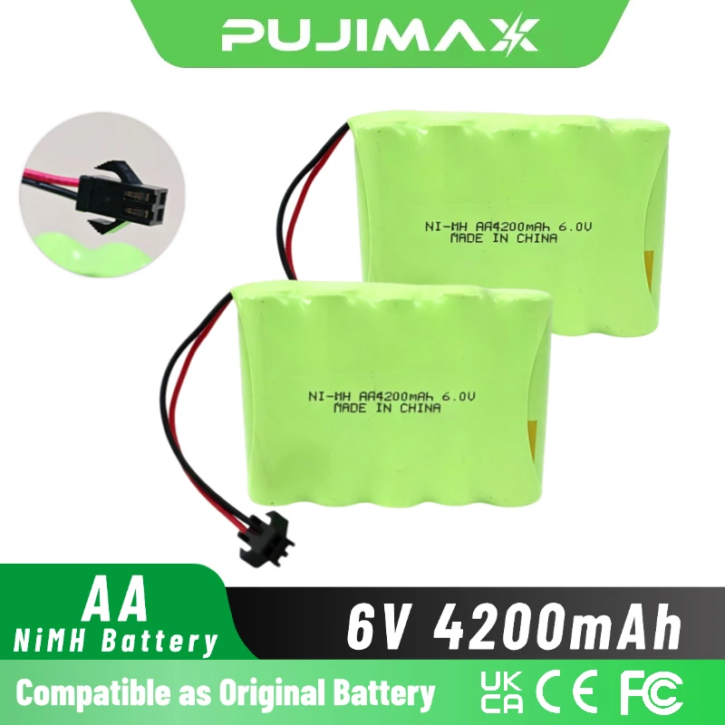 PUJIMAX 6V 4200mAh Ni-MH 5AA Battery Stable Output Rechargeable Battery For RC Car Tank Robot Toy Pistol Replacement