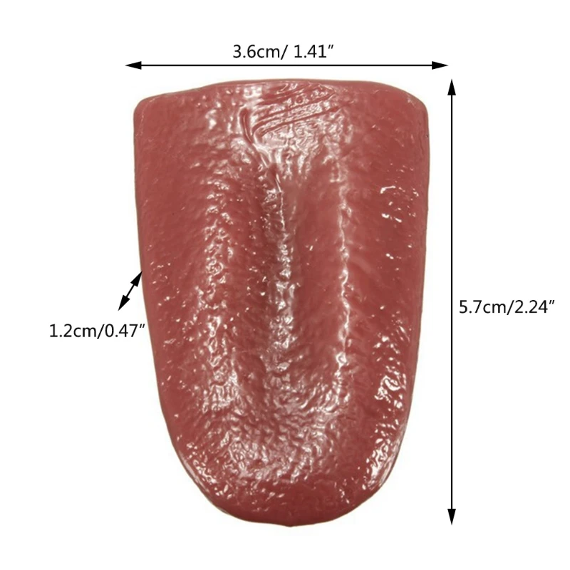 Trik Halloween Alat Peraga Lelucon Lidah Palsu untuk Orang Dewasa Properti Penyihir Mengerikan Lidah Palsu Realistis Drop