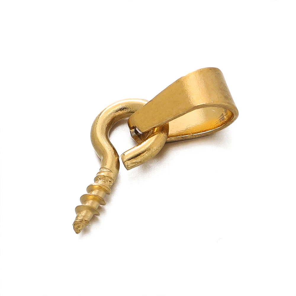 20 قطعة/الوحدة الفولاذ المقاوم للصدأ المسمار العين دبابيس الكفالة العلوي حفر الخرز قلادة موصلات DIY بها بنفسك صنع المجوهرات