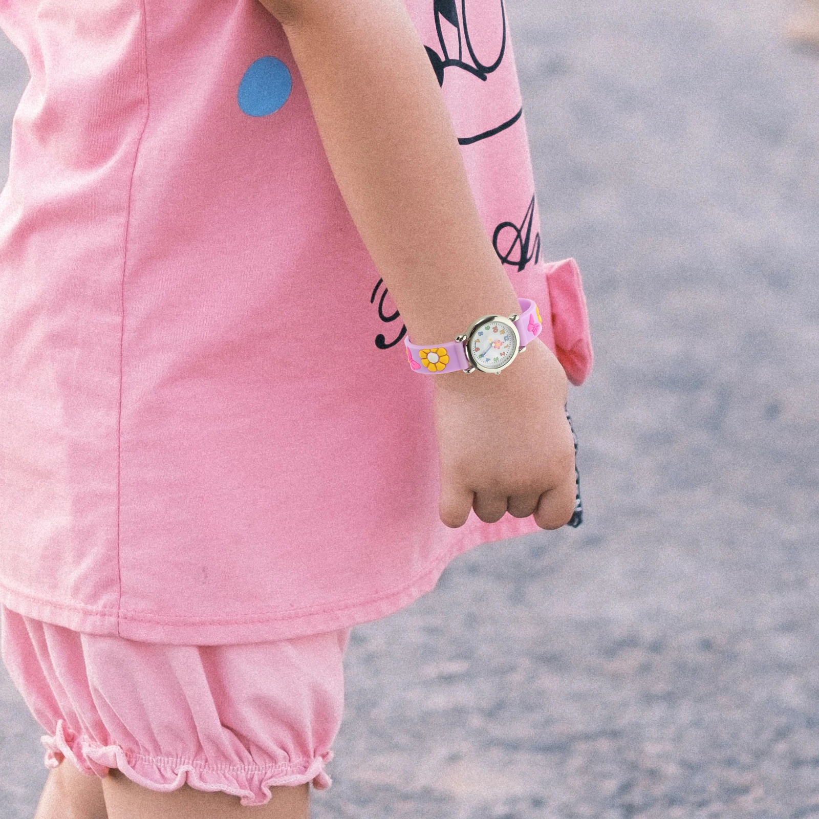 

Kids Watch Silicone Children Wrist Watches Lovely Cartoon Adjustable Strap Flower Pattern Easy Time Check Gift