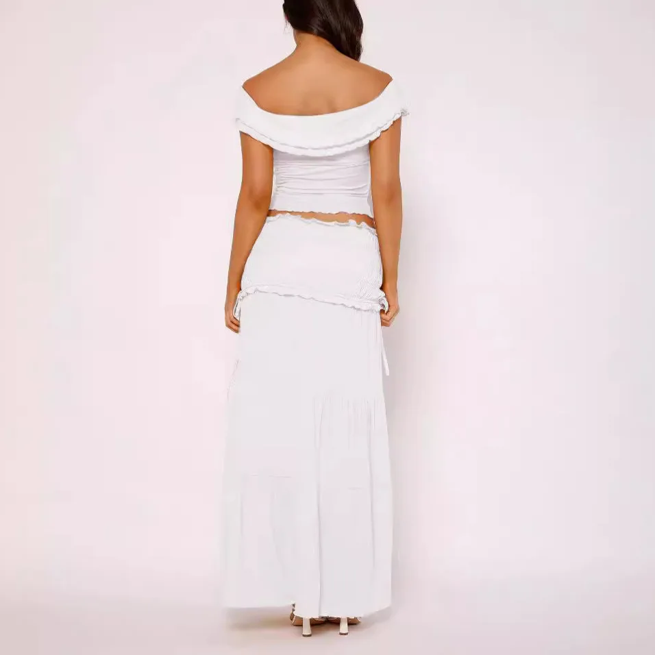 Women's Sexy Ele Two-Piece Jaet with Overskirt Long Skirt Faionable Ensemble Spring 2025 No Brand Registered Trademark