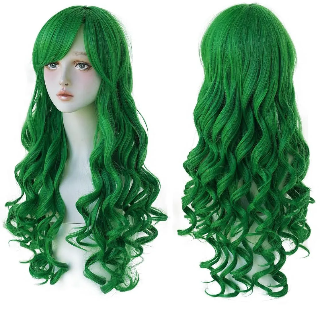 Mermaid Chemical Fiber Green Cosplay Wig Headgear European and American Women's Long Curly Hair Christmas Wig