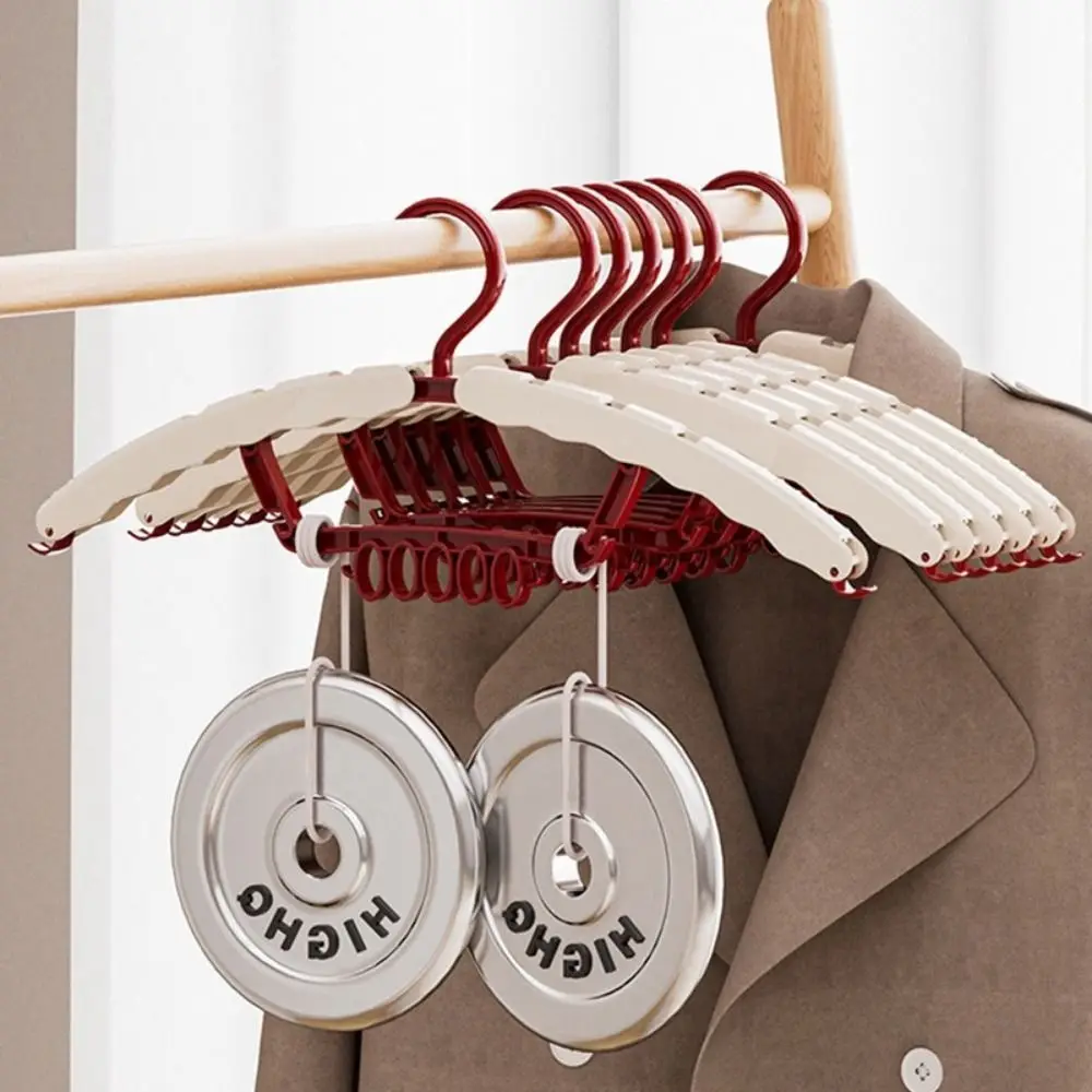 4 Pieces Plastic 3-in-1 Clothes Drying Rack Anti-slip Hanging Shoe Drying Rack Windproof Save Space Travel Folding Hanger