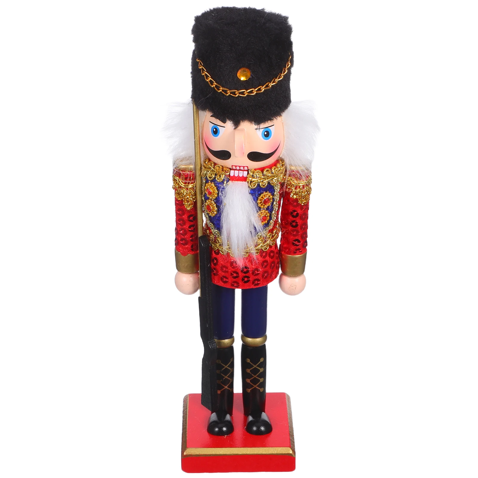 

25Cm Wooden Holiday Nutcracker - Classic Christmas Decoration for Shelf Table Top Mantel Display Festive Home Accents