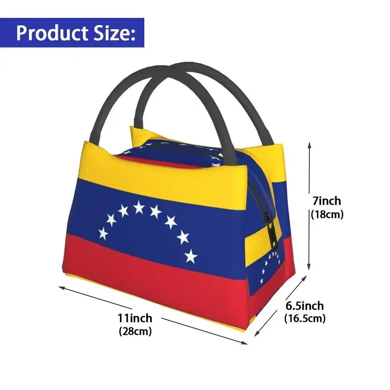 Custom Flag Of Venezuela Lunch Bags Women Cooler scatole per il pranzo isolate termicamente per il lavoro Pinic o Travel Fruit Fresh Storage Bag