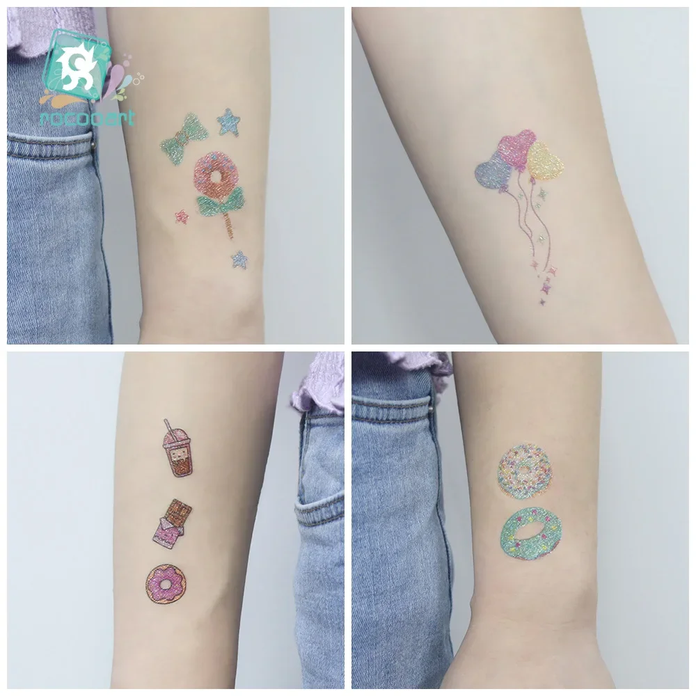 Cartoon Glitter Tattoo Sticker For Children Patch Waterproof Princess Unicorn Cute Temporary Fake Tattoo For Girls Kids