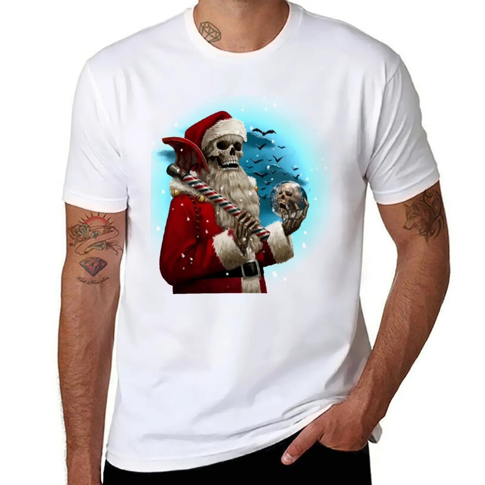 

Skele Claus - Menace of Christmas T-Shirt cotton t shirts man 100% t shirts cotton 100% T-Shirt