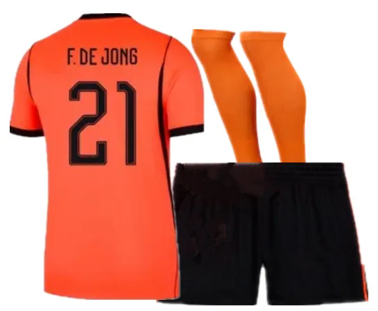 NIEUW! Hotselling thuis- en uittenue Nederlands kinderkit 2026/27 Holland oranje shirt op maat geschilderd - afbeelding 1