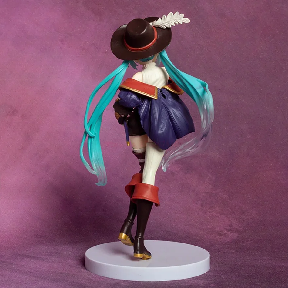 Figurka Akcji Hatsune Miku na Biurko, Urocza, Bajkowa Miku z Krainy Czarów, Miku w Kociej Butach, Figurka Anime, Kawaii, Model Dziewczyny, Zabawka, Uroczy Dekor