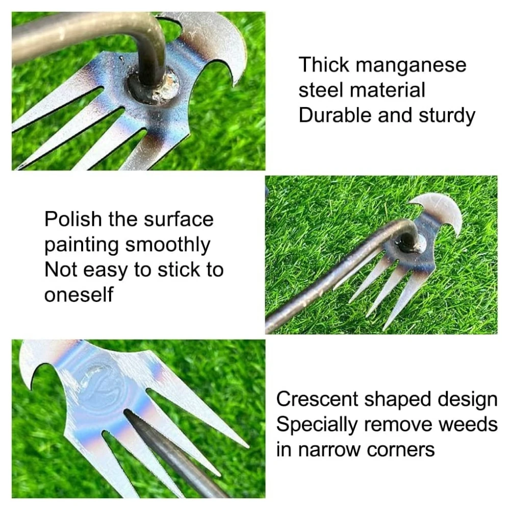 Outils de désherbage de jardin en acier au manganèse, terre, vec, légumes, râteau à main, houe de jardinage, racine tirant, agricole, désherbage