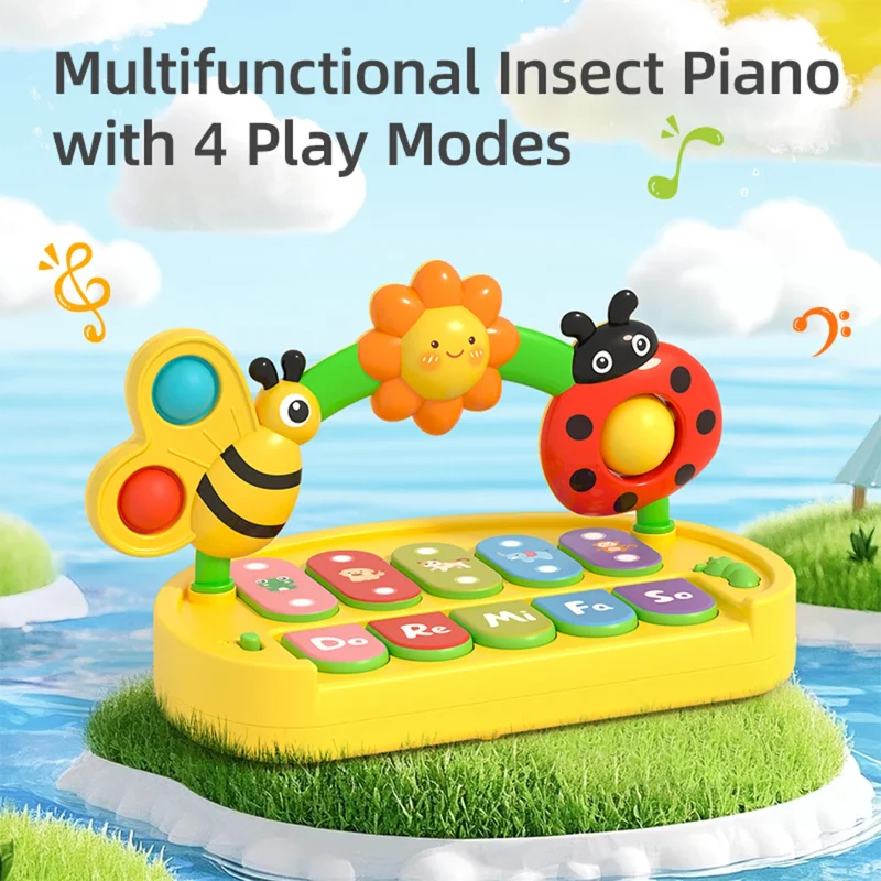 

Multifunction Piaon Toys Early Musical Educational Instrument Insect Learning Machine with Light Toddler Gift