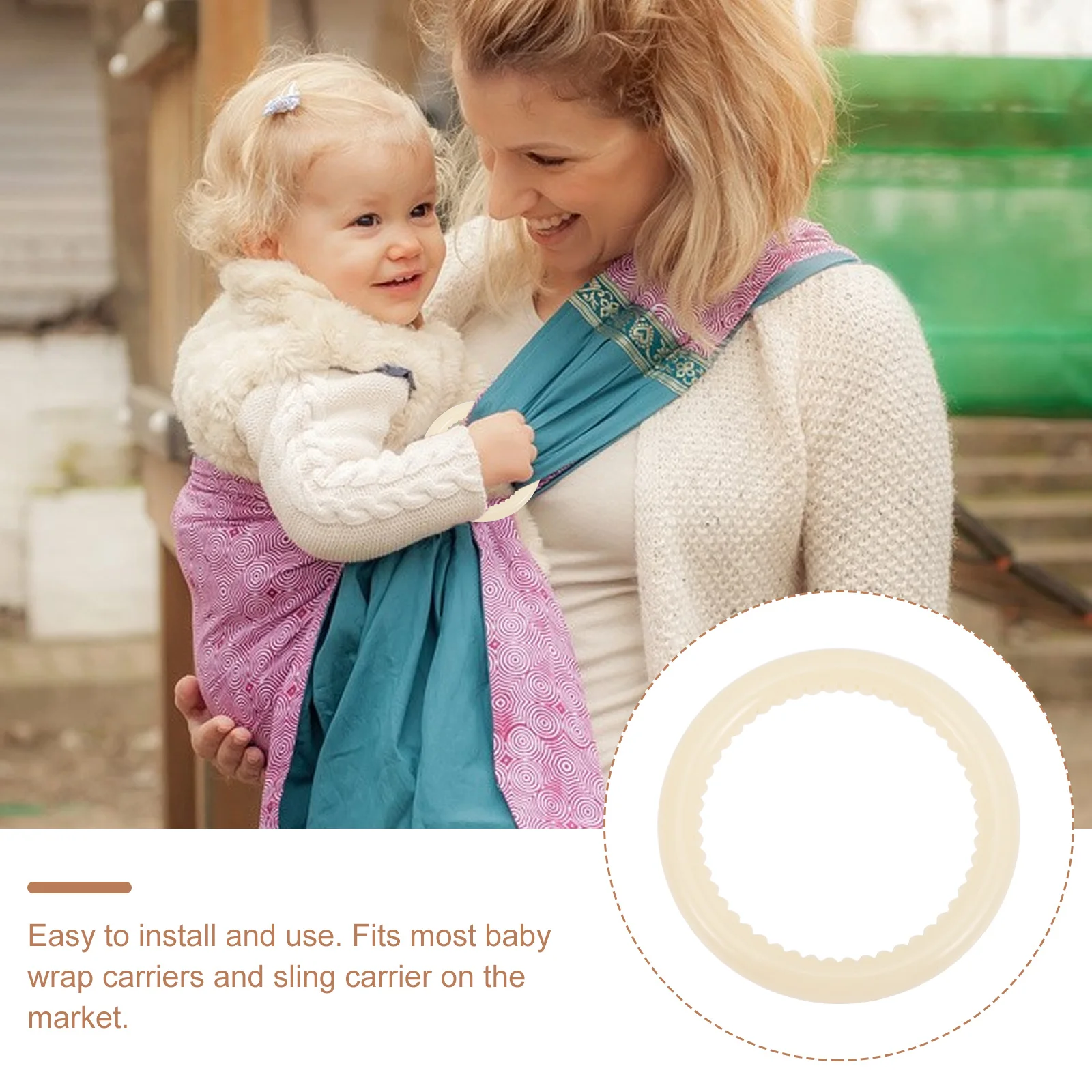 

4Pcs Infant Sling Carrier Ring Baby Wrap Carrier Ring Plastic Baby Strap Accessory for Safe Outdoor Travel Use
