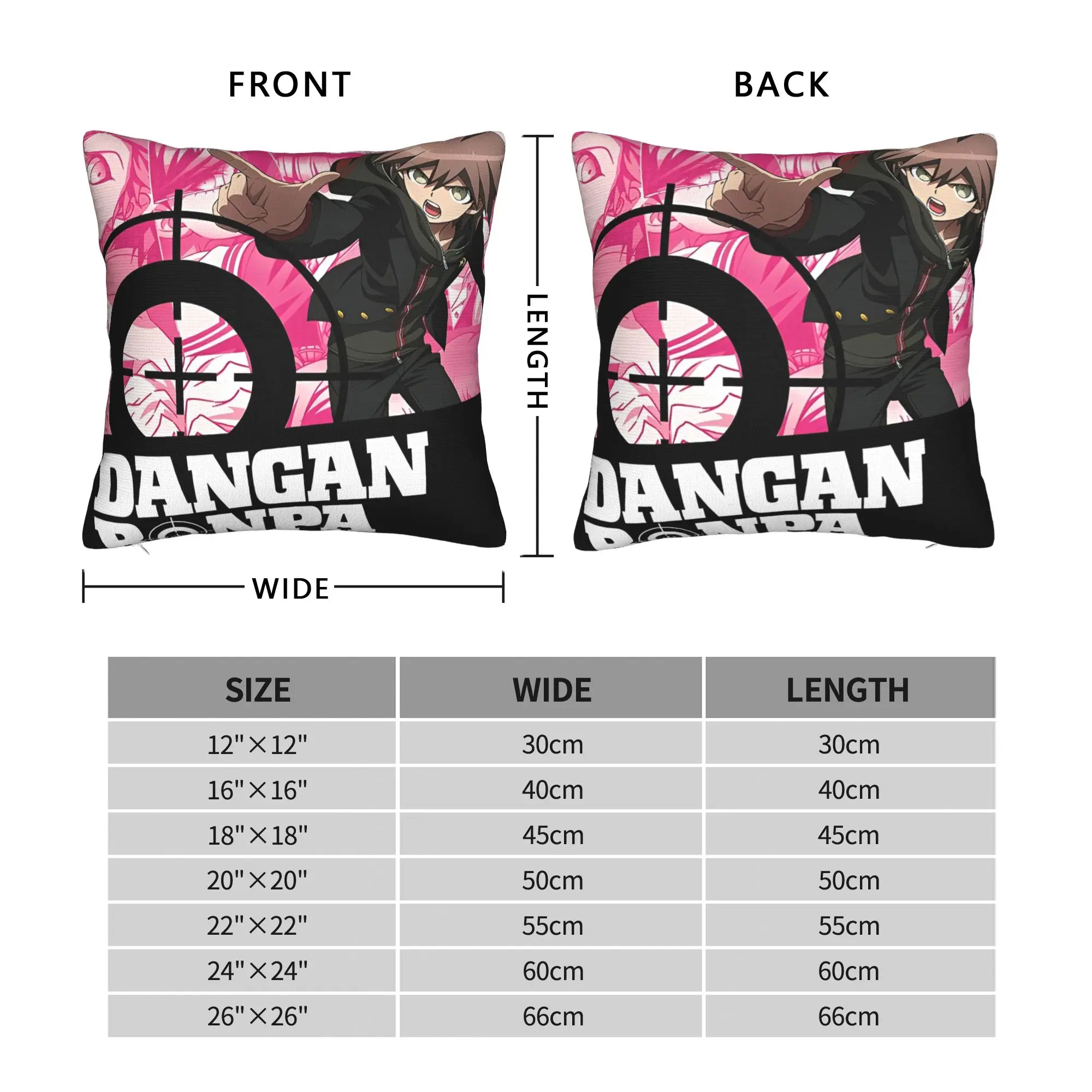 غطاء وسادة للديكور Danganronpa انمي ياباني اكسسوارات المنزل رمي كيس وسادة غطاء مربع متعدد الحجم
