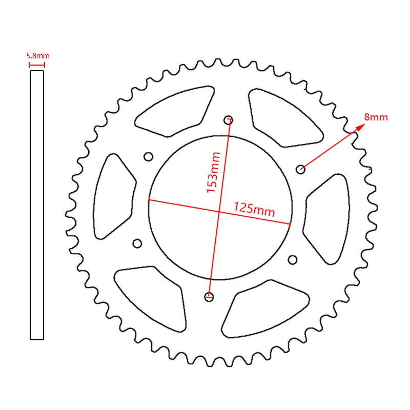 Motorcycle Rear Chain Sprocket 42T 45T 48T 50T 52T for KTM EXC SX XCW EXCF SXF MXC LC4 SMC SMR 125 144 150 200 250 300 450 525