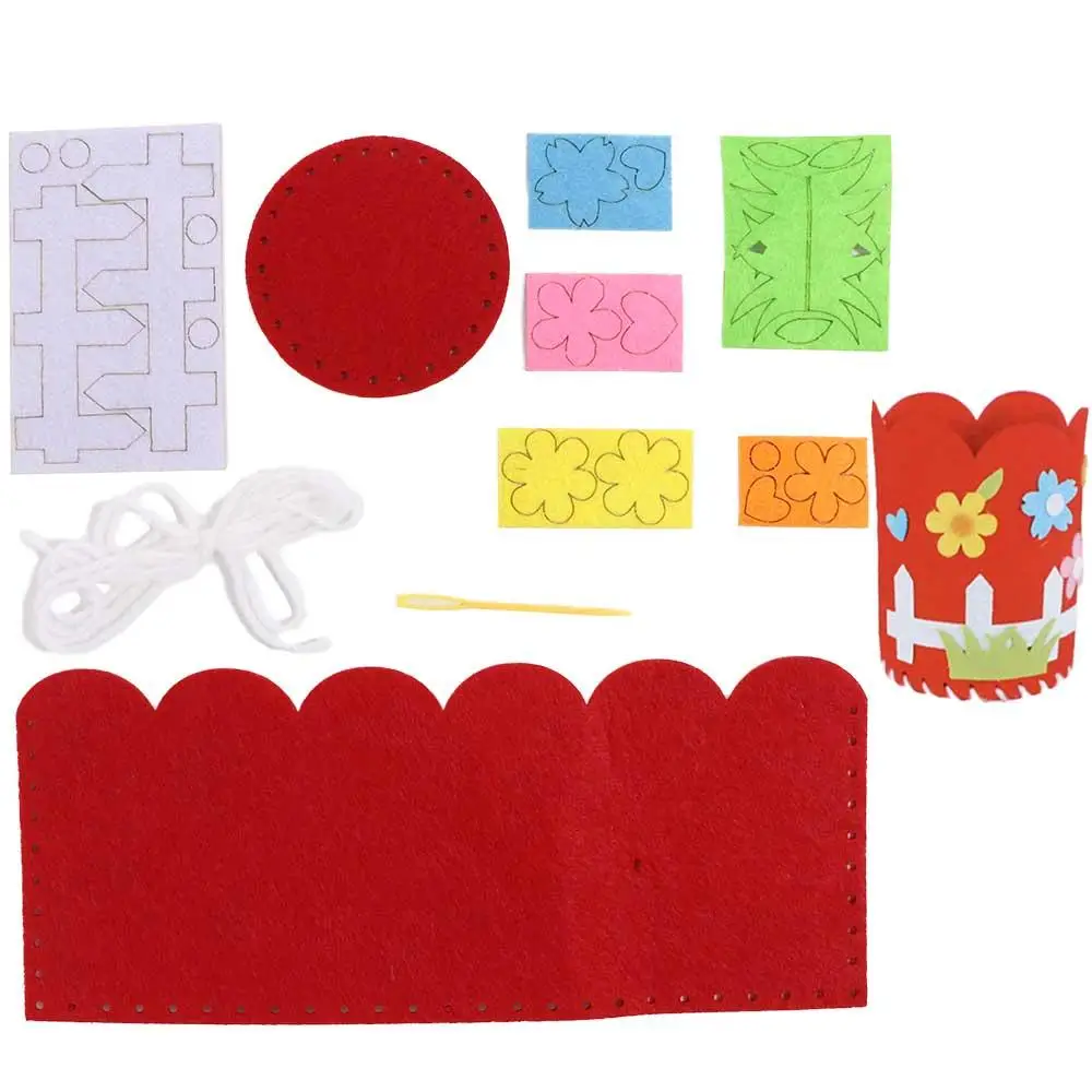 Cartoon Handwerk Spielzeug Kunst Handwerk DIY Handwerk Für Kinder DIY Stift Halter Handarbeit Stift Container DIY Bleistift Halter Vlies