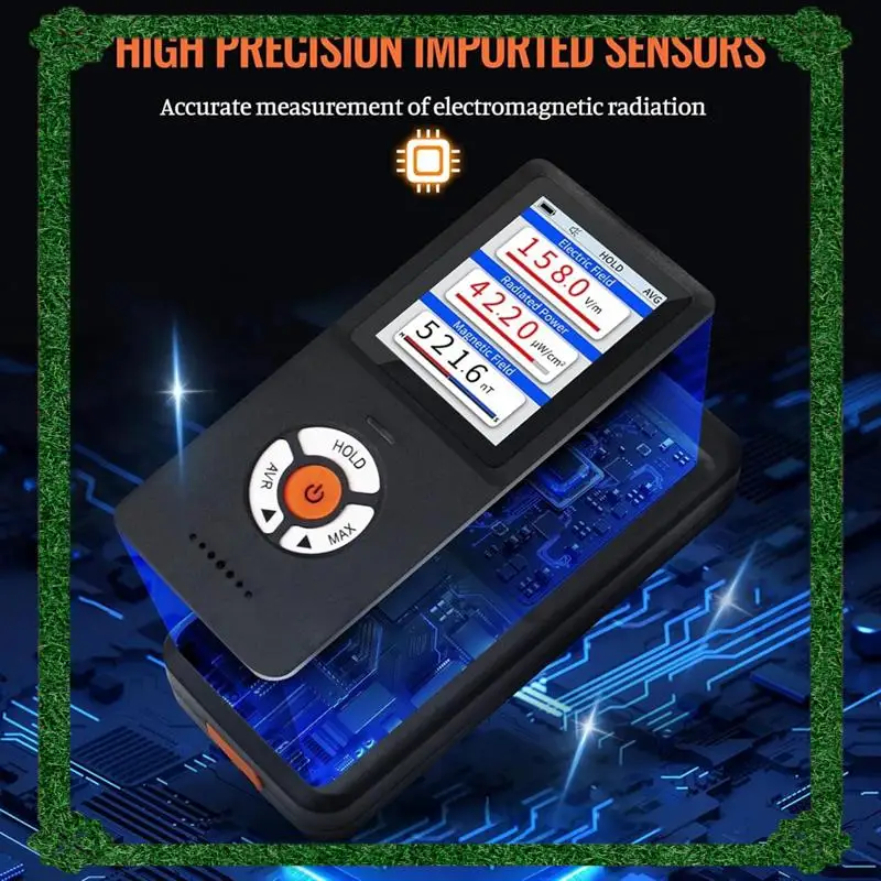 24-Hour Delivery EMF Meter, Rechargeable Digital Electromagnetic Field Radiation Detector Hand-Held Digital LCD EMF Detector