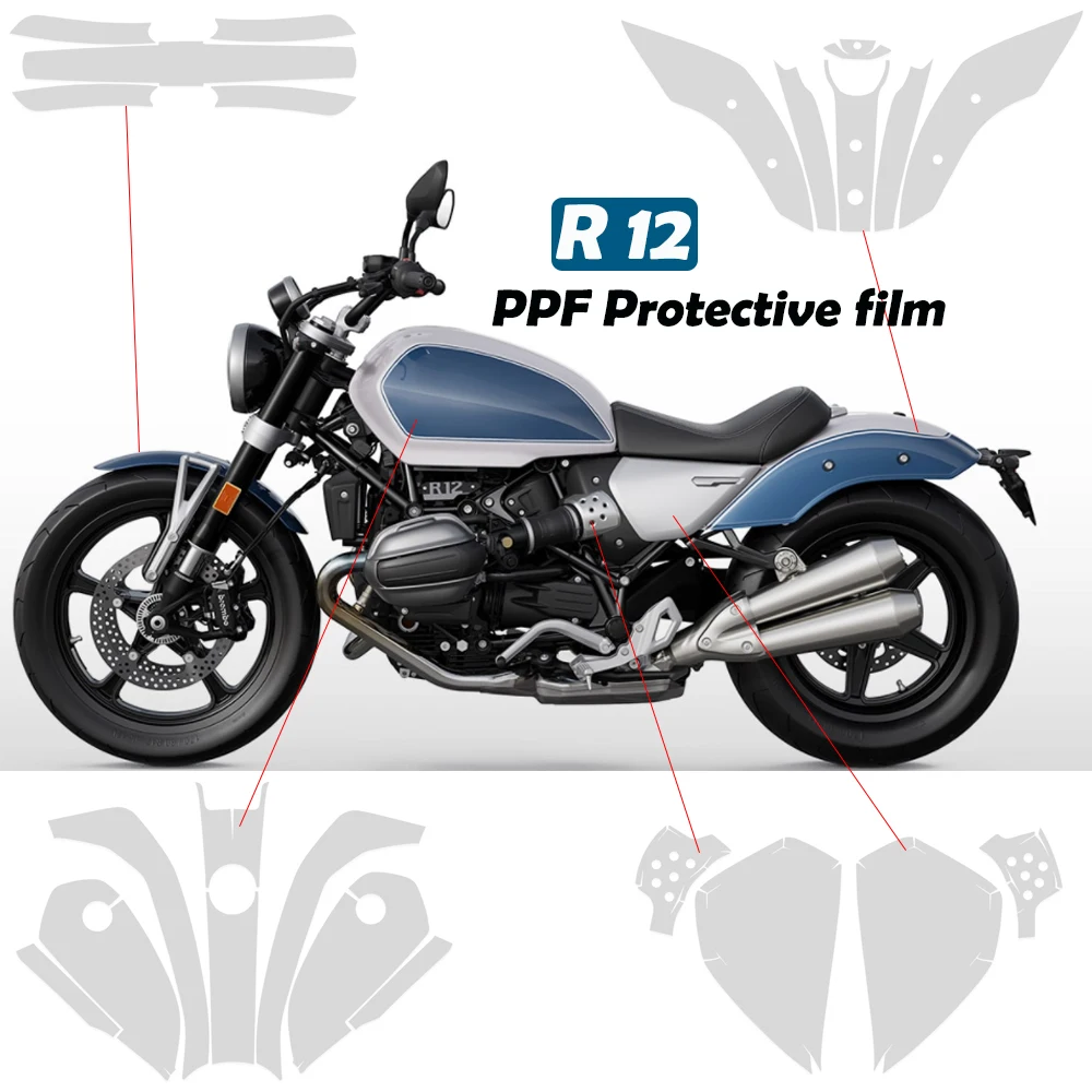 

PPF R12 2025 TPU Protective Film Invisible Anti scratch Protective Film For BMW R 12 r12 2024 2025 PPF Transparent Film