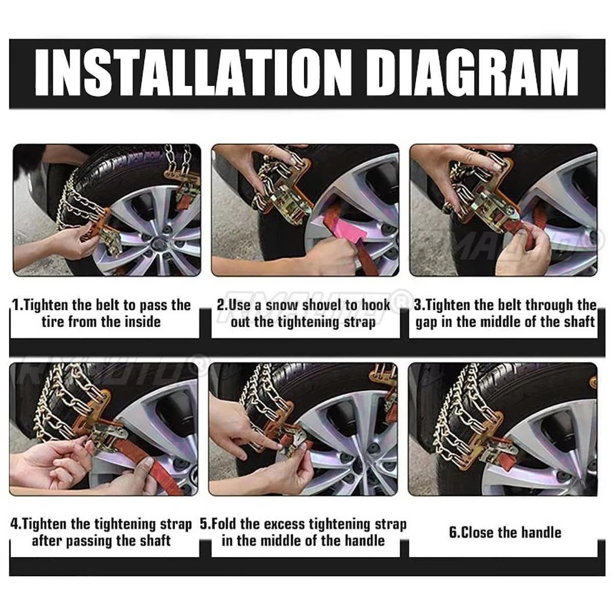 Universal Steel Truck Car Wheels Tyre Tire Snow Ice Chains Belt Winter Anti-skid Vehicles SUV Wheel Chain Mud Road Safe Safety