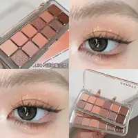 Palette de fards à paupières mats à faible Saturation, 12 couleurs, thé abricot, tons de terre, maquillage pour les yeux entièrement mat, longue durée, pour un usage quotidien 3