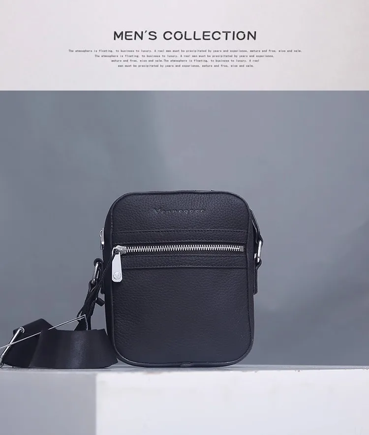 

Men's Retro Genuine Leather Crossbody Bag, Top-Grain Cowhide, Business & Casual Style