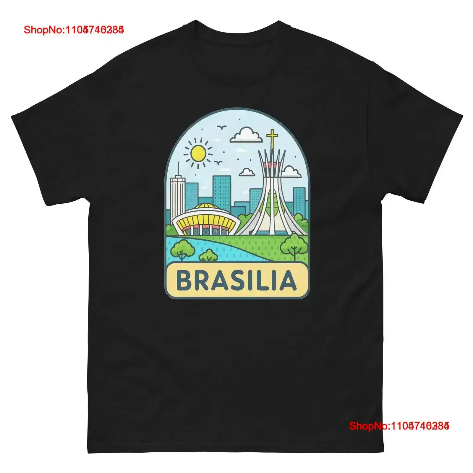 Brasilia World Travel Urban Area City T Shirt vintage Washed streetwear homme Slightly Top For Everyday Wear Stretched Soft