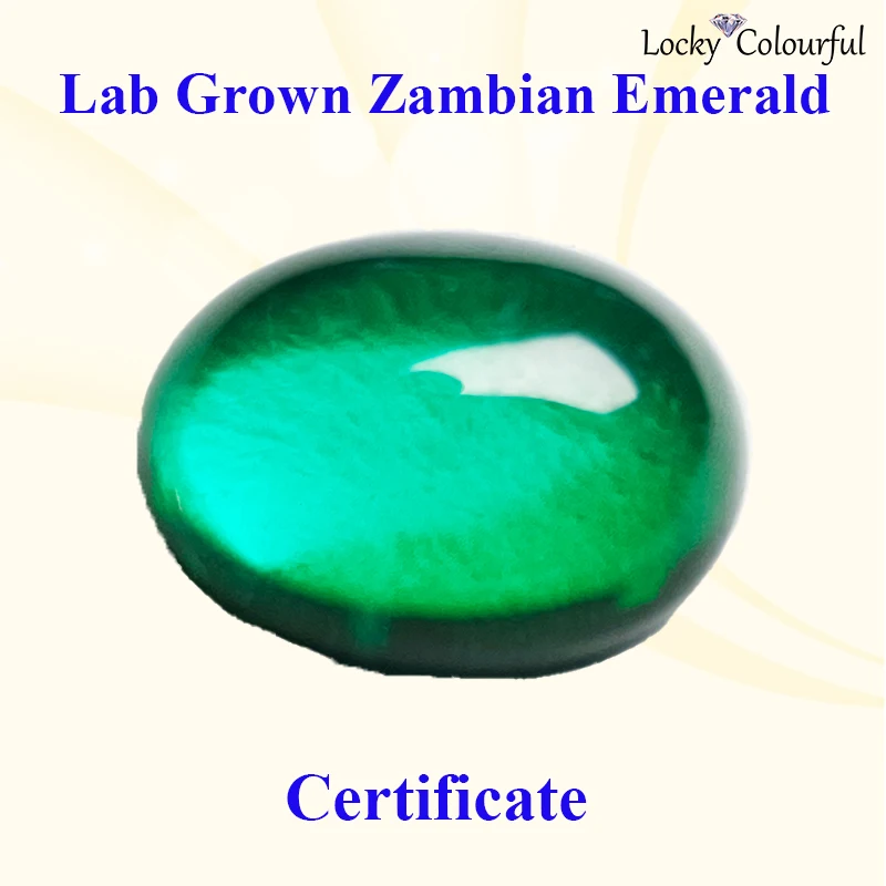 

Lab Grown Zambian Emerald Oval Shape Smooth Surface with Cracks Inclusions Inside Selectable AGL Certificate for DIY Jewelry