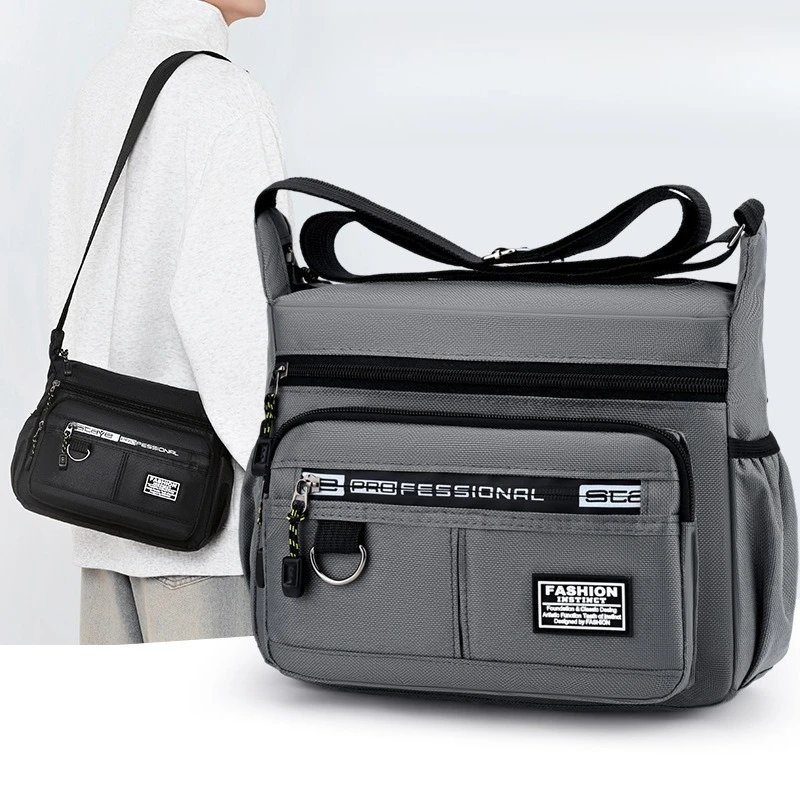 New Men's Messenger Bag Shoulder Bag Large Capacity Wear-resistant Backpack Multi Pocket Bag Business Casual Bag