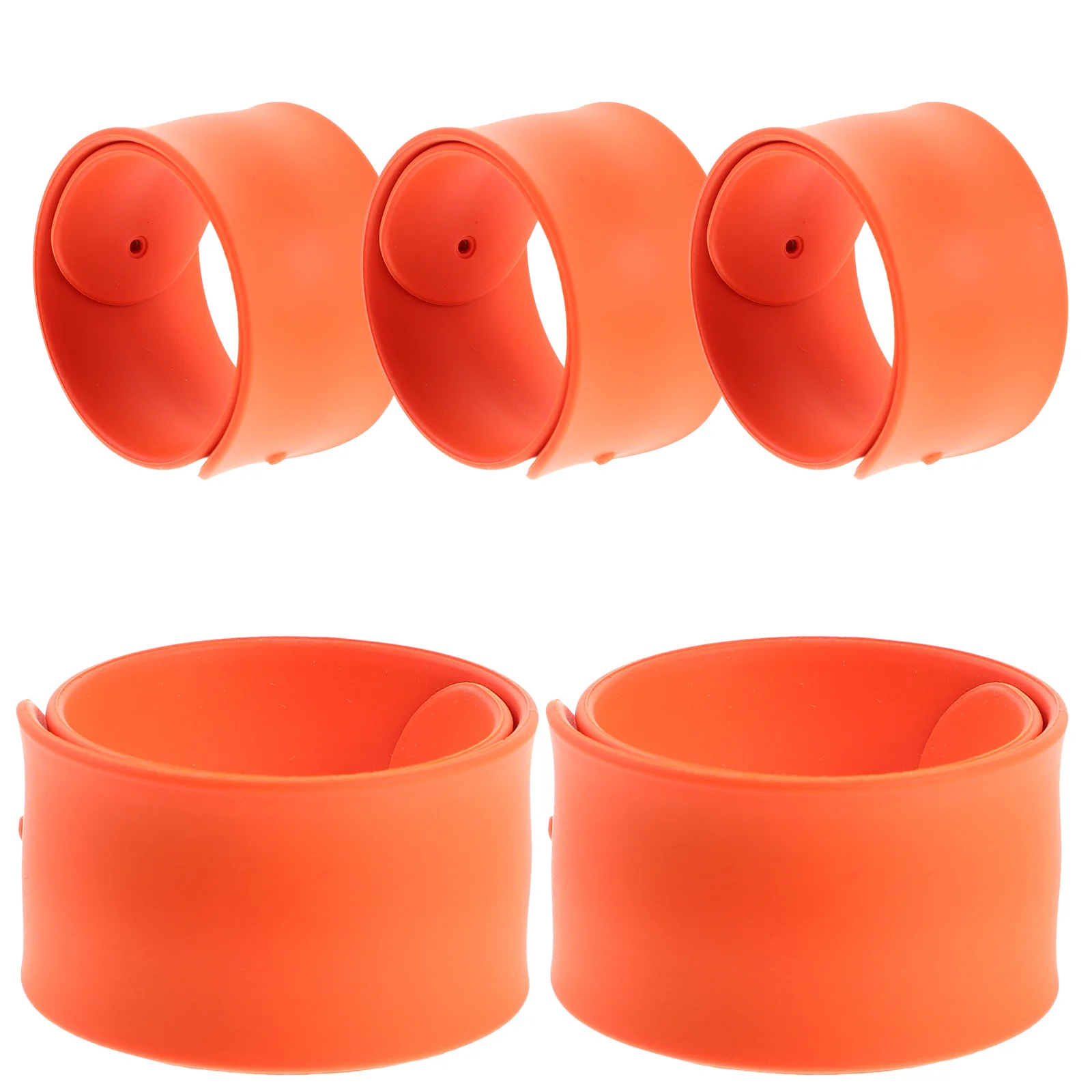 

5Pcs Silicone Slap Bracelets Kids Solid Color Wristbands Party Favors Birthday Gifts Easy Wear Wrist Accessories