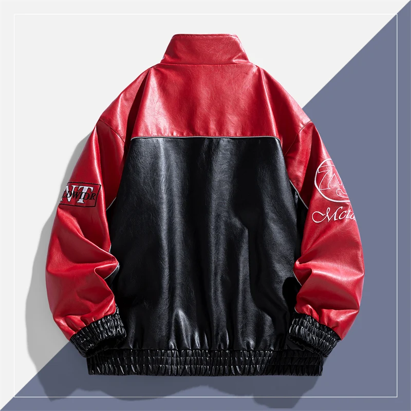 Trend Handsome Winter Outdoor Leisure Imitation Leather Jacket Comfortable Windproof Breathable Warm Jacketadidas padding Coat