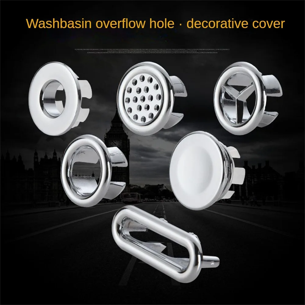 Water Hole Plug Decoration Durability Sink Hole Bathroom Vanity And Bathtub Accessories Water Hole Overflow Cover Decorate Round