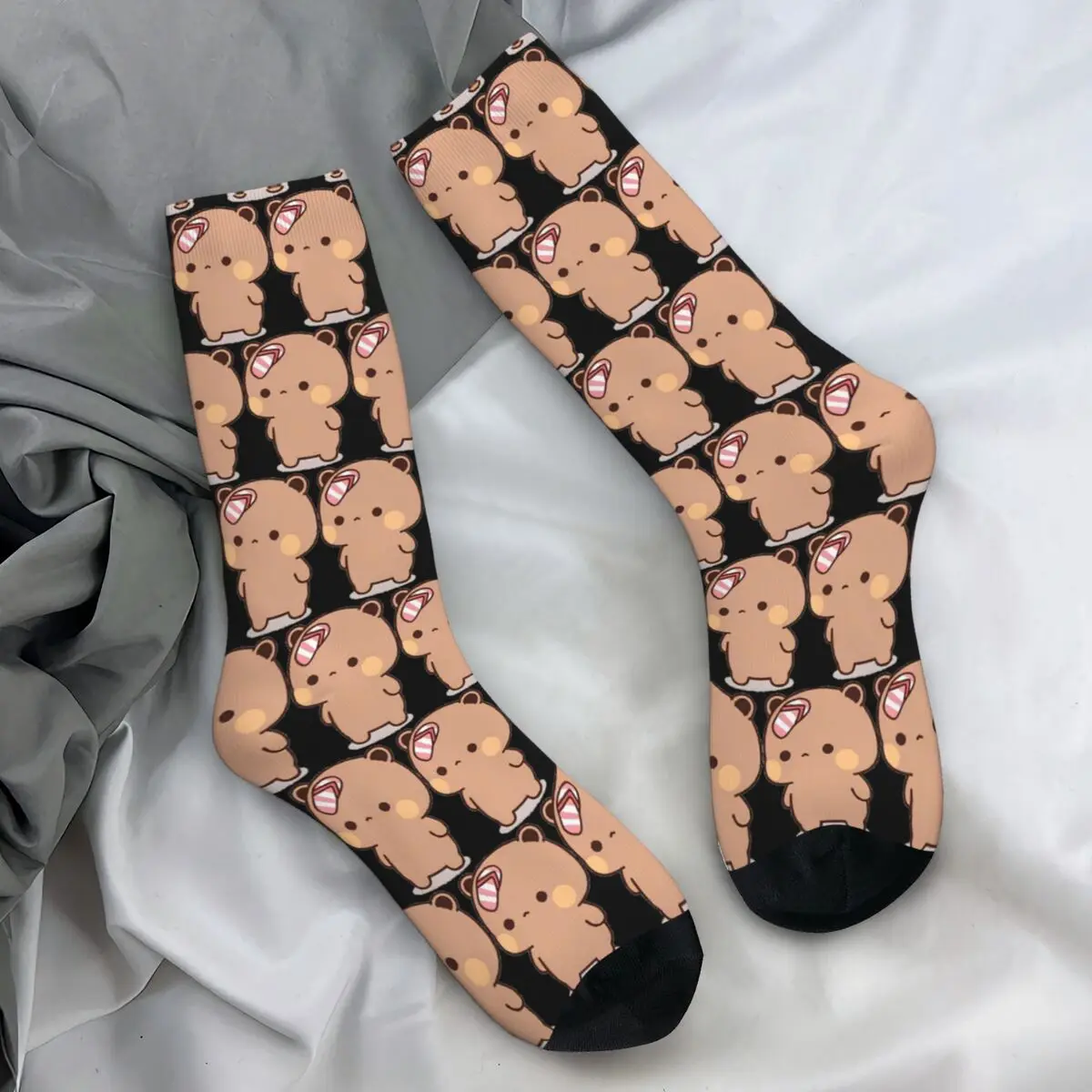 Bear And Panda Bubu Dudu Balloon Skateboard Socks Casual Stockings Autumn Anti Skid Unisex Men Socks High Quality Pattern Socks