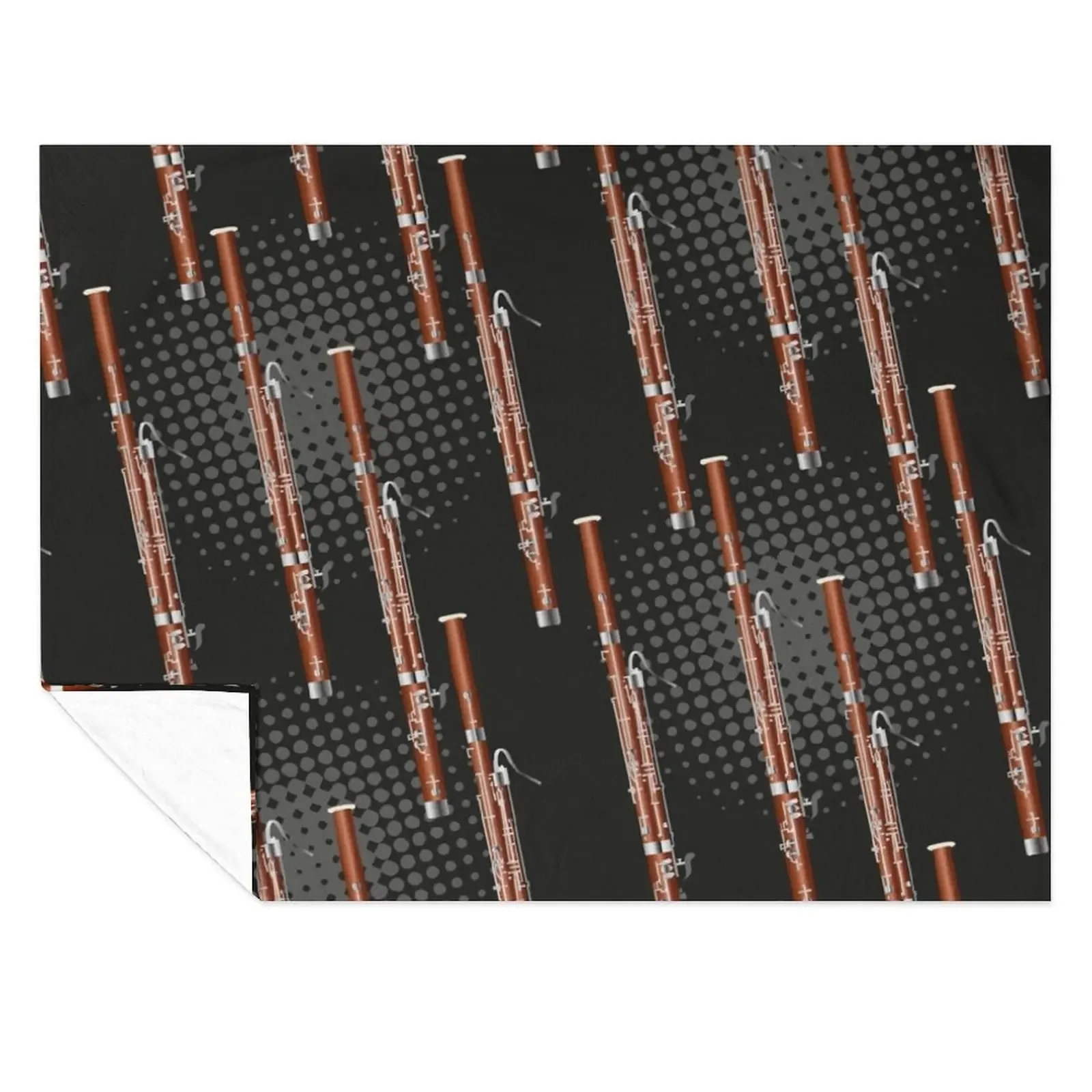 

Bassoon on black / gray Throw Blanket Nap Baby Softest Polar Blankets