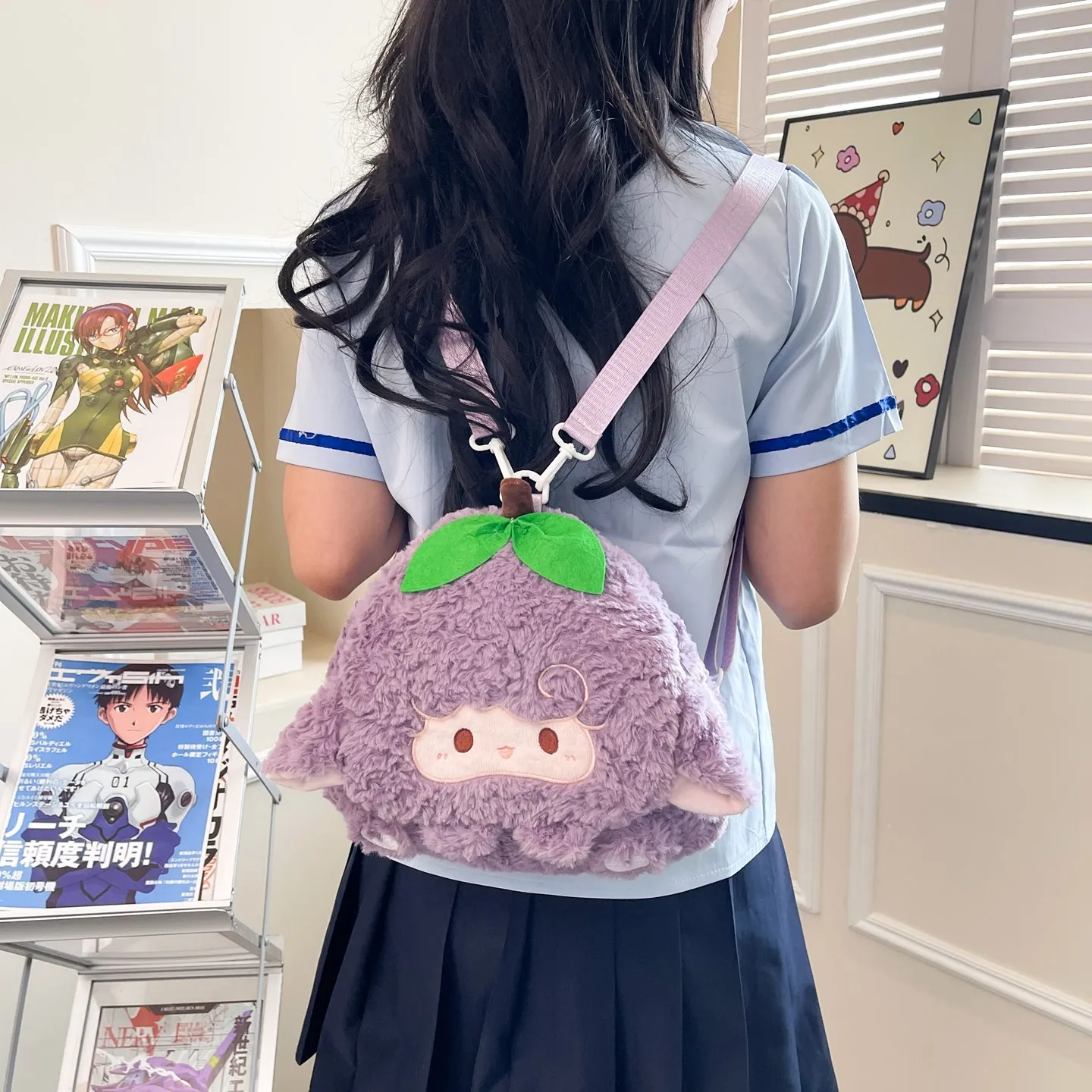 

Women New cute little sheep flip crossbody bag cartoon backpack cute plush shoulder bags for girls