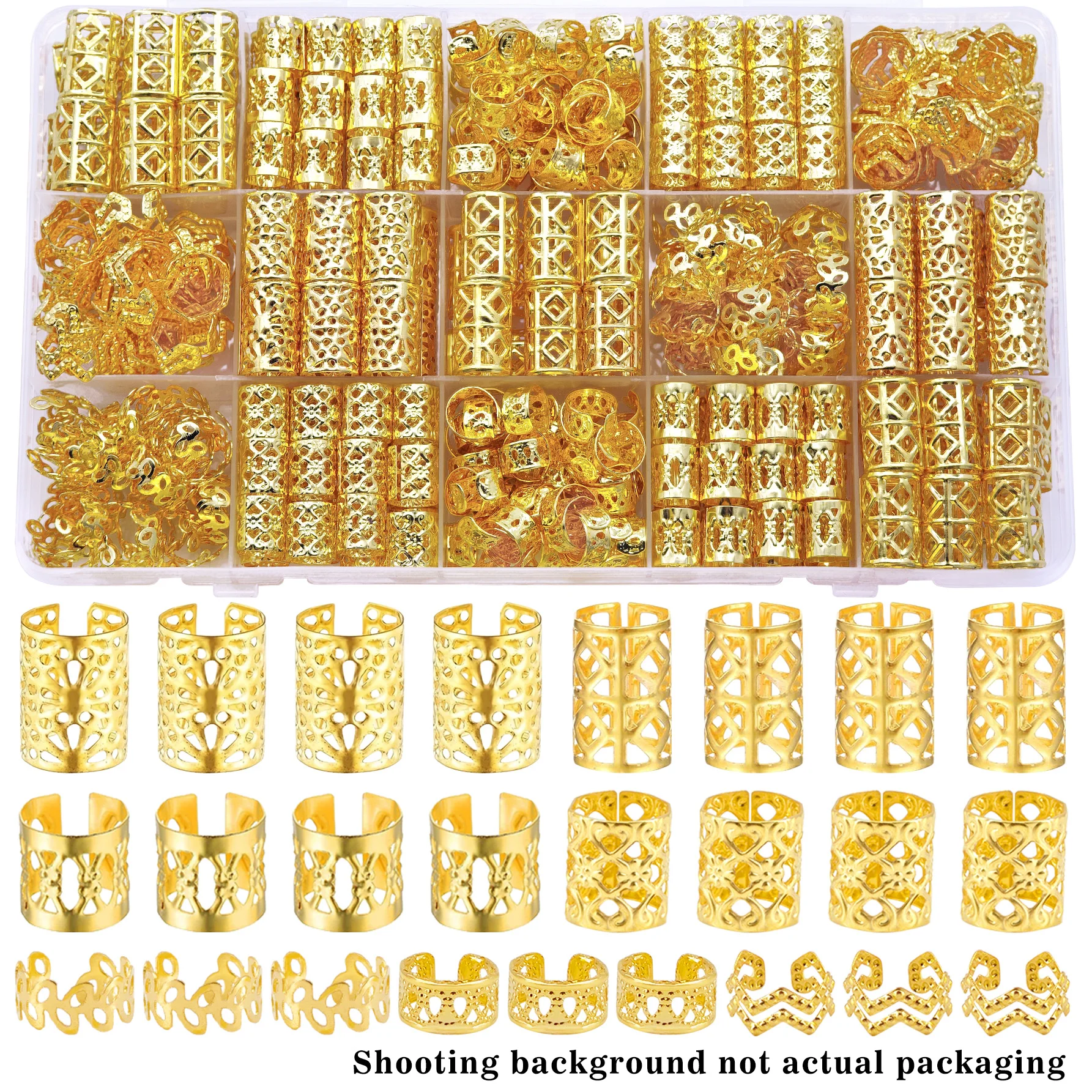 70PCS Böhmischen Stil Mini Dreadlock Perlen Vintage Hohl Haar Ringe Legierung Haar Manschette Haar Zubehör Loc Haar Schmuck für zöpfe