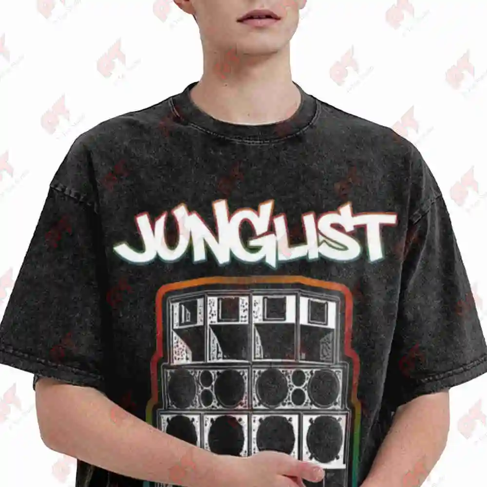 Junglist Soundsystem Vintage Washed Tee Pure Cotton T-Shirt