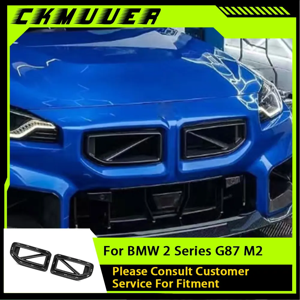 

Dry Carbon Fiber Car Racing Grills Front Bumper Air Vent Cover Trim Mesh Grill Frame Body Kits For BMW M2 G87 2023+