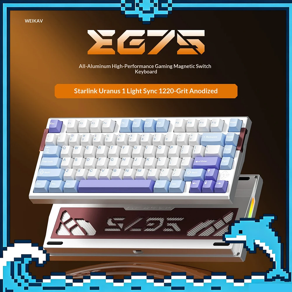 WEIKAV EG75 75-Key Aluminum Magnetic Switch Gaming Keyboard 0.001mm Rapid Trigger RGB For Gifts