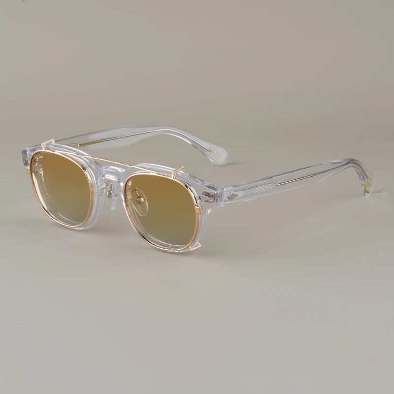 

Transparent Clip On Sunglasses With Nose Pads For Man Women Johnny Depp Lemtosh Polarized Vintage Acetate Sun Glasses Designer