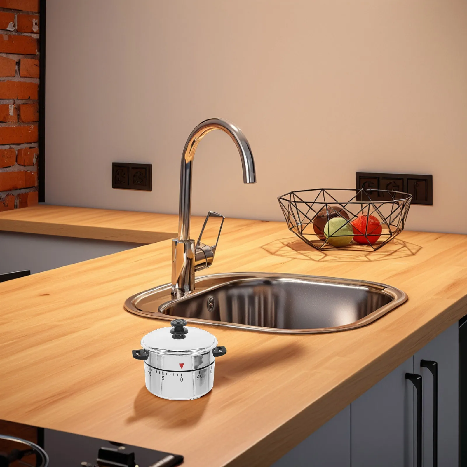 

1Pcs Baking Timer Kitchen Mechanical Timer 60 Min Countdown for Cooking Eggs Pancakes Cookies Cakes Loud Alarm No Needed