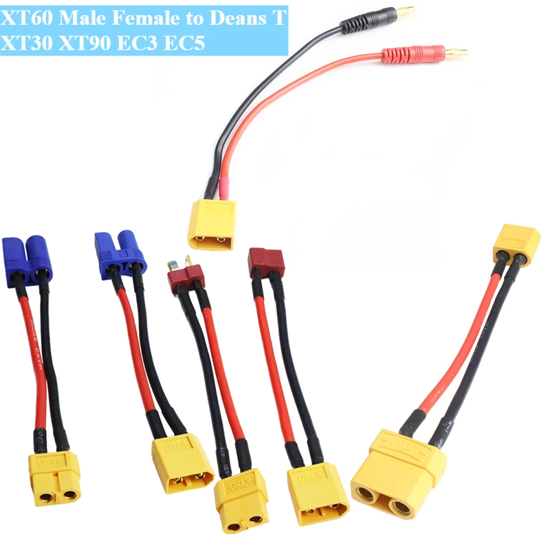 Neue 1Pcs XT60 Männlich Weiblich Zu Deans T XT30 XT90 EC3 EC5 Männlich Weiblich Konverter Stecker Adapter mit Draht für RC Batterie Ladegerät
