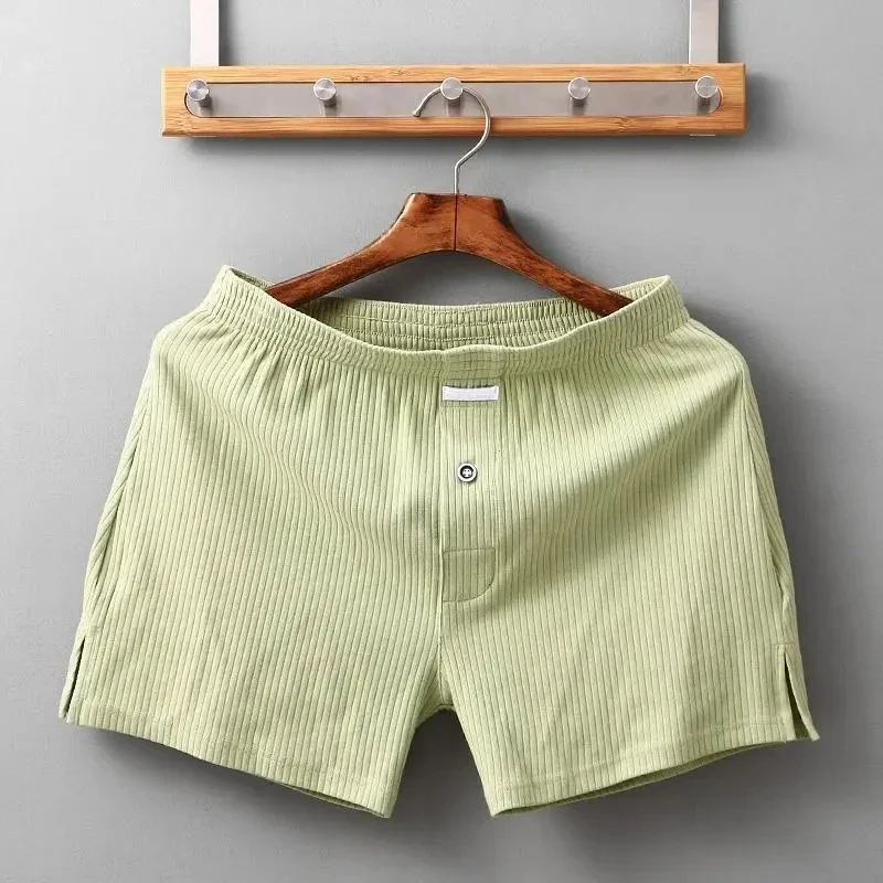 Stretch Cotton Underwear Mens Boxer Shorts Threaded Aro Pants Sleepwear Loungewear Shorts Boxers Male Underpants Panties